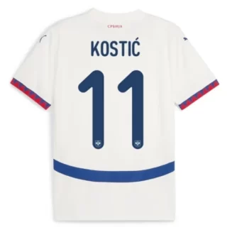 Kopen EK 2024 Servië Filip Kostić #11 Uitshirt Korte Mouw