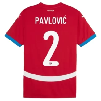 Kopen EK 2024 Servië Strahinja Pavlović #2 Thuisshirt Korte Mouw