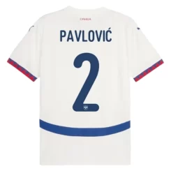 Kopen EK 2024 Servië Strahinja Pavlović #2 Uitshirt Korte Mouw