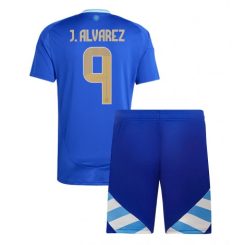 Kopen Kids Argentinië Julian Alvarez #9 Uitshirt Copa América 2024 Korte Mouw (+ Korte broeken)