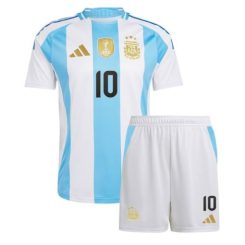 Kopen Kids Argentinië Lionel Messi #10 Thuisshirt Copa América 2024 Korte Mouw (+ Korte broeken)-1