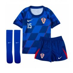 Kopen Kids Kroatië Mario Pasalic #15 Uitshirt EK 2024 Korte Mouw (+ Korte broeken)-1