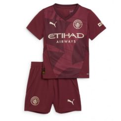 Kopen Kids Manchester City Erling Haaland #9 Derde Shirt 2024-2025 Korte Mouw (+ Korte broeken)-1