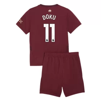 Kopen Kids Manchester City Jeremy Doku #11 Derde Shirt 2024-2025 Korte Mouw (+ Korte broeken)