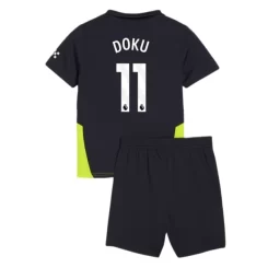 Kopen Kids Manchester City Jeremy Doku #11 Uitshirt 2024-2025 Korte Mouw (+ Korte broeken)