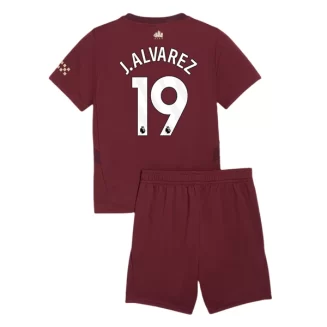 Kopen Kids Manchester City Julian Alvarez #19 Derde Shirt 2024-2025 Korte Mouw (+ Korte broeken)