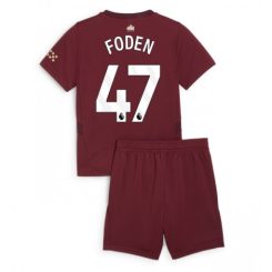 Kopen Kids Manchester City Phil Foden #47 Derde Shirt 2024-2025 Korte Mouw (+ Korte broeken)