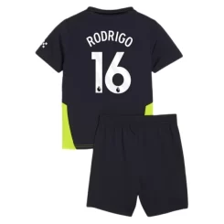 Kopen Kids Manchester City Rodrigo #16 Uitshirt 2024-2025 Korte Mouw (+ Korte broeken)