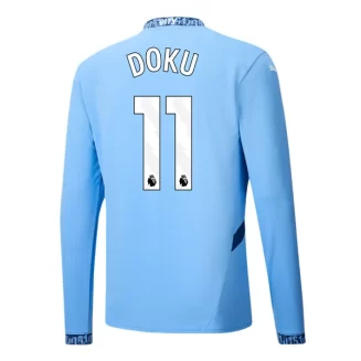 Kopen Manchester City Jeremy Doku #11 Thuisshirt 2024-2025 Lange Mouwen