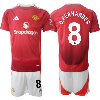 Kopen Manchester United Bruno Fernandes #8 Thuisshirt 2024-2025 Korte Mouw (+ Korte broeken)