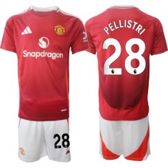 Kopen Manchester United Facundo Pellistri #28 Thuisshirt 2024-2025 Korte Mouw (+ Korte broeken)