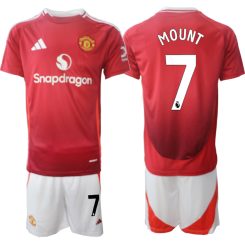 Kopen Manchester United Mason Mount #7 Thuisshirt 2024-2025 Korte Mouw (+ Korte broeken)