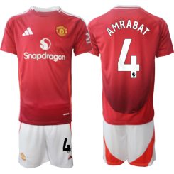 Kopen Manchester United Sofyan Amrabat #4 Thuisshirt 2024-2025 Korte Mouw (+ Korte broeken)