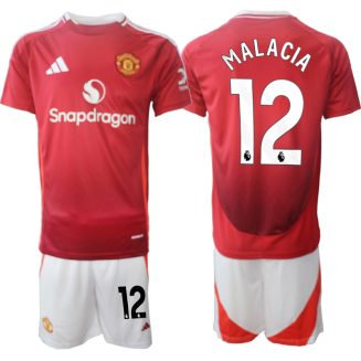 Kopen Manchester United Tyrell Malacia #12 Thuisshirt 2024-2025 Korte Mouw (+ Korte broeken)