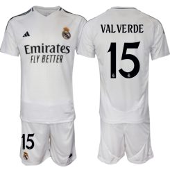 Kopen Real Madrid Federico Valverde #15 Thuisshirt 2024-2025 Korte Mouw (+ Korte broeken)