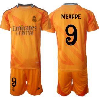 Kopen Real Madrid Kylian Mbappé #9 Uitshirt 2024-2025 Korte Mouw (+ Korte broeken)