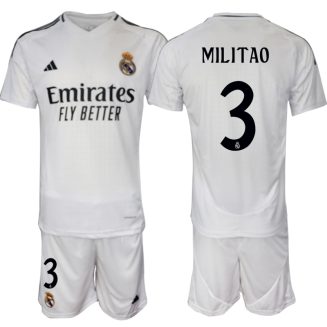 Kopen Real Madrid Eder Militao #3 Thuisshirt 2024-2025 Korte Mouw (+ Korte broeken)