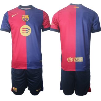 FC Barcelona Thuisshirt 2024-2025 Korte Mouw (+ Korte broeken)