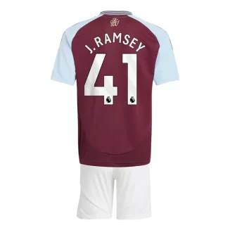 Kids Aston Villa Jacob Ramsey #41 Thuisshirt 2024-2025 Korte Mouw (+ Korte broeken) voordelig online kopen-1