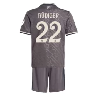 Kids Real Madrid Antonio Rüdiger #22 Derde Shirt 2024-2025 Korte Mouw (+ Korte broeken) voordelig online kopen