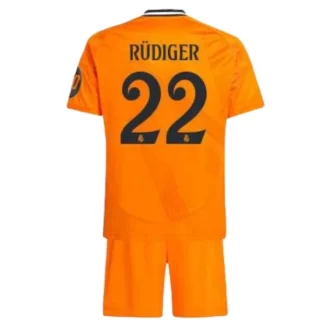 Kids Real Madrid Antonio Rüdiger #22 Uitshirt 2024-2025 Korte Mouw (+ Korte broeken) voordelig online kopen