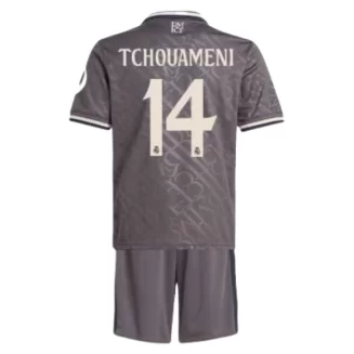 Kids Real Madrid Aurélien Tchouaméni #14 Derde Shirt 2024-2025 Korte Mouw (+ Korte broeken) voordelig online kopen