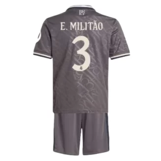 Kids Real Madrid Eder Militao #3 Derde Shirt 2024-2025 Korte Mouw (+ Korte broeken) voordelig online kopen