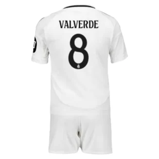 Kids Real Madrid Federico Valverde #8 Thuisshirt 2024-2025 Korte Mouw (+ Korte broeken) voordelig online kopen