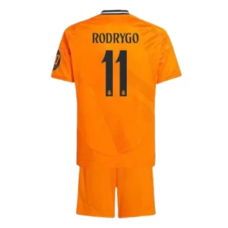 Kids Real Madrid Rodrygo #11 Uitshirt 2024-2025 Korte Mouw (+ Korte broeken) voordelig online kopen