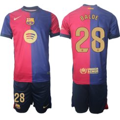 Kopen FC Barcelona Alejandro Balde #28 Thuisshirt 2024-2025 Korte Mouw (+ Korte broeken)