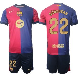 Kopen FC Barcelona İlkay Gündoğan #22 Thuisshirt 2024-2025 Korte Mouw (+ Korte broeken)