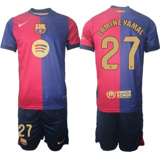 Kopen FC Barcelona Lamine Yamal #27 Thuisshirt 2024-2025 Korte Mouw (+ Korte broeken)