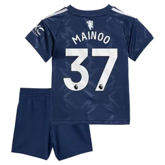 Kopen Kids Manchester United Kobbie Mainoo #37 Uitshirt 2024-2025 Korte Mouw (+ Korte broeken)