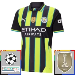 Kopen Manchester City Erling Haaland #9 Uitshirt 2024-2025 Korte Mouw Voetbaltenue Patch-1