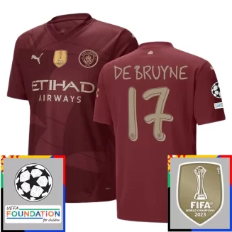 Kopen Manchester City Kevin De Bruyne #17 Derde Shirt 2024-2025 Korte Mouw Voetbaltenue Patch