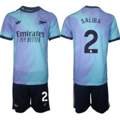 Arsenal Derde Shirt 2024-2025 William Saliba #2 Korte Mouw (+ Korte broeken) voordelig online kopen