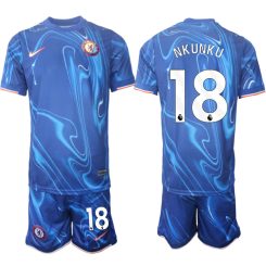 Chelsea Thuisshirt 2024-2025 Christopher Nkunku #18 Korte Mouw (+ Korte broeken) voordelig online kopen