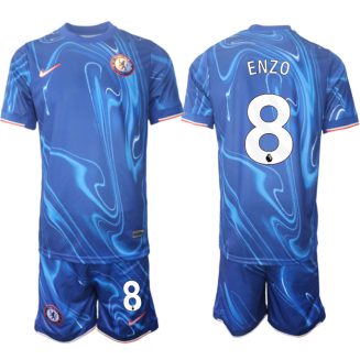 Chelsea Thuisshirt 2024-2025 Enzo Fernandez #8 Korte Mouw (+ Korte broeken) voordelig online kopen