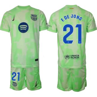 FC Barcelona Derde Shirt 2024-2025 Frenkie de Jong #21 Korte Mouw (+ Korte broeken) voordelig online kopen