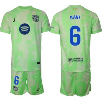 FC Barcelona Derde Shirt 2024-2025 Gavi #6 Korte Mouw (+ Korte broeken) voordelig online kopen