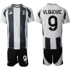 Juventus Thuisshirt 2024-2025 Dusan Vlahovic #9 Korte Mouw (+ Korte broeken) voordelig online kopen