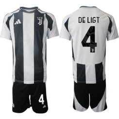 Juventus Thuisshirt 2024-2025 Matthijs de Ligt #4 Korte Mouw (+ Korte broeken) voordelig online kopen