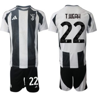 Juventus Thuisshirt 2024-2025 Timothy Weah #22 Korte Mouw (+ Korte broeken) voordelig online kopen