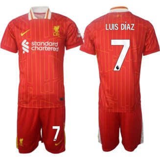 Liverpool Thuisshirt 2024-2025 Luis Díaz #7 Korte Mouw (+ Korte broeken) voordelig online kopen