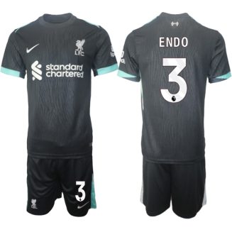 Liverpool Uitshirt 2024-2025 Wataru Endo #3 Korte Mouw (+ Korte broeken) voordelig online kopen