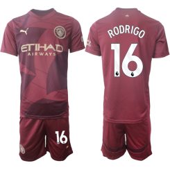 Manchester City Derde Shirt 2024-2025 Rodrigo #16 Korte Mouw (+ Korte broeken) voordelig online kopen