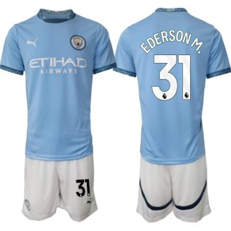 Manchester City Thuisshirt 2024-2025 Ederson M. #31 Korte Mouw (+ Korte broeken) voordelig online kopen