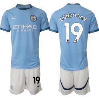 Manchester City Thuisshirt 2024-2025 Ilkay Gündogan #19 Korte Mouw (+ Korte broeken) voordelig online kopen