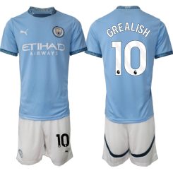 Manchester City Thuisshirt 2024-2025 Jack Grealish #10 Korte Mouw (+ Korte broeken) voordelig online kopen