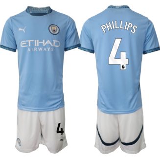 Manchester City Thuisshirt 2024-2025 Kalvin Phillips #4 Korte Mouw (+ Korte broeken) voordelig online kopen